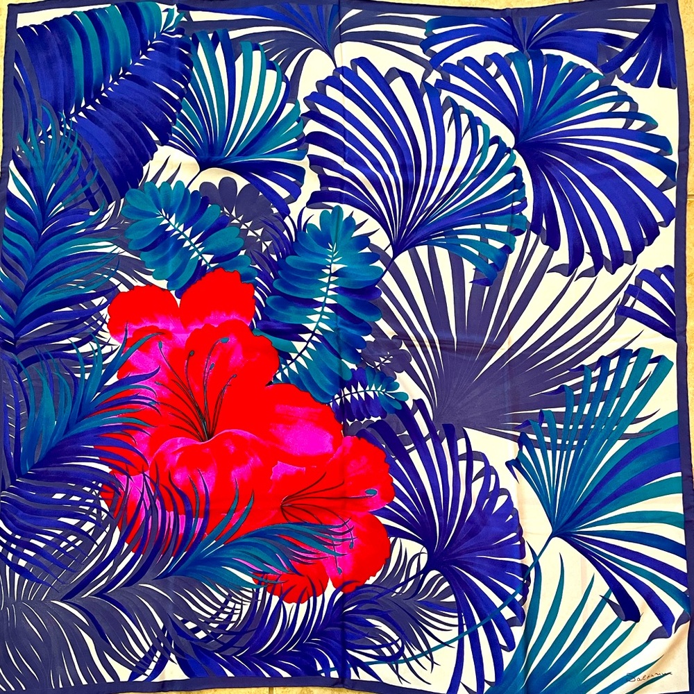 Beautiful Vintage Floral Saldarini Silk Scarf Purchased at Maison de Bonneterie